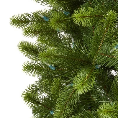 Nearly Natural 8' Pre-Lit LED Slim Virginia Spruce Artificial Christmas Tree Multifunctional Clear Lights 4 Nearly Natural 8' Pre-Lit LED Slim Virginia Spruce Artificial Christmas Tree Multifunctional Clear Lights - Image 2