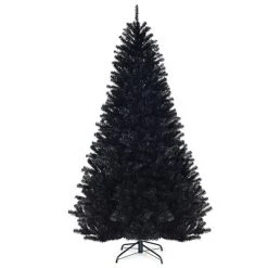 Costway 7.5Ft or 6Ft Hinged Artificial Halloween Christmas Tree Full Tree with Metal Stand Black -Outlet Xmas Decor Tree Store GUEST 8367c814 aae8 4cab 9a6c 14fe45cf3222