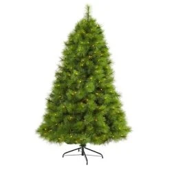 Nearly Natural 6.5’ Green Scotch Pine Prelit LED Artificial Christmas Tree