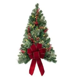 Haute Decor 2.5ft Pre-Lit LED Classic Wall Artificial Christmas Tree - Haute Décor