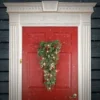 National Tree Company First Traditions Pre-Lit Artificial Holly Swag with Red Berries and Pinecones, Warm White LED Lights, Battery Operated, 2.5 ft