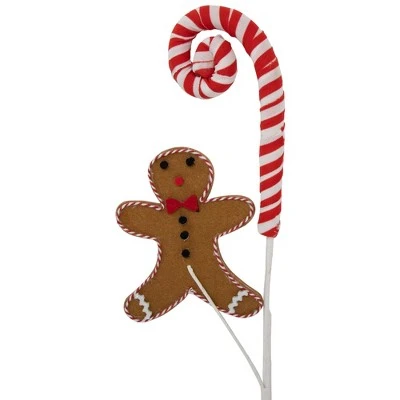 Northlight 28" Gingerbread and Candy Cane Swirls Christmas Spray 5 Northlight 28" Gingerbread and Candy Cane Swirls Christmas Spray - Image 3