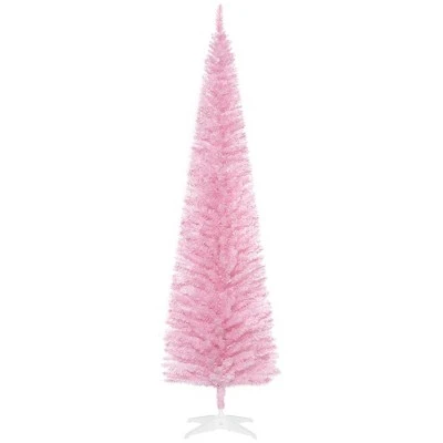 HOMCOM 82.75" Slim Noble Fir Unlit Artificial Christmas Tree with Realistic Branches and 499 Tips 13 HOMCOM 82.75" Slim Noble Fir Unlit Artificial Christmas Tree with Realistic Branches and 499 Tips - Image 11