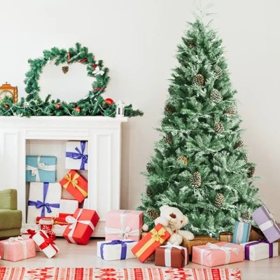 Tangkula 7 Ft Artificial Christmas Tree Mixed PE & PVC Xmas Tree Office and Party Festival Holiday Decor Green 3 Tangkula 7 Ft Artificial Christmas Tree Mixed PE & PVC Xmas Tree Office and Party Festival Holiday Decor Green