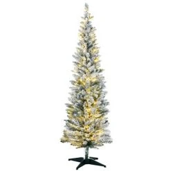 HOMCOM Pre-Lit Slim Noble Fir Artificial Christmas Tree with Realistic Branches, Warm White LED Lights and Tips, Green 12 HOMCOM Pre-Lit Slim Noble Fir Artificial Christmas Tree with Realistic Branches, Warm White LED Lights and Tips, Green -Outlet Xmas Decor Tree Store GUEST 851af49a ce5d 4bbe a6bc 6254e90df808