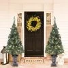 LuxenHome Set of 2 4Ft Pre-Lit LED Artificial Pine Christmas Tree with Urn Pot