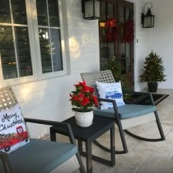 Northlight 15.5" Red and Green Artificial Poinsettia Christmas Flower Arrangement in Silver Pot -Outlet Xmas Decor Tree Store GUEST 85a2de2c b67c 4dcc b1cf 71697c18555f