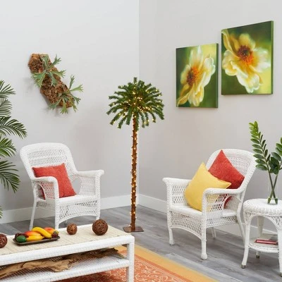 5ft Nearly Natural Pre-Lit LED Palm Artificial Christmas Tree Warm White Lights 8 5ft Nearly Natural Pre-Lit LED Palm Artificial Christmas Tree Warm White Lights - Image 6