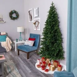 7ft Nearly Natural Pre-Lit LED Grand Teton Spruce Flat Back Artificial Christmas Tree Clear Lights -Outlet Xmas Decor Tree Store GUEST 85f29776 4b58 4d48 8a4c 5db77727c52d