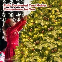 Costway 6.5Ft Pre-lit Snow Flocked Hinged Artificial Christmas Spruce Tree w/ 450 Lights 15 Costway 6.5Ft Pre-lit Snow Flocked Hinged Artificial Christmas Spruce Tree w/ 450 Lights -Outlet Xmas Decor Tree Store GUEST 86052a60 d3fd 47e4 813f cbf04b823769