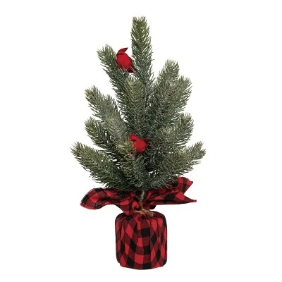 Transpac Artificial 16 in. Green Christmas Cardinal Tree 3 Transpac Artificial 16 in. Green Christmas Cardinal Tree