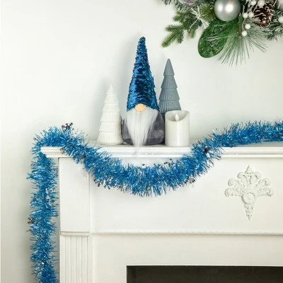 Northlight 12' x 3" Sky Blue and Silver Snowflakes Christmas Tinsel Garland - Unlit 3 Northlight 12' x 3" Sky Blue and Silver Snowflakes Christmas Tinsel Garland - Unlit