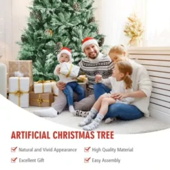 Tangkula 8 Ft Artificial Christmas Tree Mixed PE & PVC Xmas Tree Office and Party Festival Holiday Decor Green -Outlet Xmas Decor Tree Store GUEST 88e2c2ad 340c 4bd0 af54 8cba37aff6e4