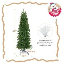 Costway 5FT Pre-Lit Hinged Artificial Christmas Tree with 390 Tips & 180 Multicolor Lights -Outlet Xmas Decor Tree Store GUEST 88f8119f af1b 4d25 aabf 04a567693dbb