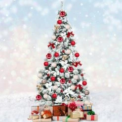 Tangkula Artificial Snow Flocked Christmas Tree 7FT Hinged Christmas Tree W/ 919 Branch Tips 16 Tangkula Artificial Snow Flocked Christmas Tree 7FT Hinged Christmas Tree W/ 919 Branch Tips -Outlet Xmas Decor Tree Store GUEST 89d302b1 894f 47ba ad89 a3a722e310d3