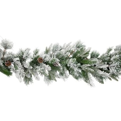 Northlight 9' x 14" Flocked Rosemary Emerald Angel Pine Artificial Christmas Garland - Unlit 6 Northlight 9' x 14" Flocked Rosemary Emerald Angel Pine Artificial Christmas Garland - Unlit - Image 4