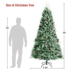 Tangkula 8 Ft Artificial Christmas Tree Mixed PE & PVC Xmas Tree Office and Party Festival Holiday Decor Green -Outlet Xmas Decor Tree Store GUEST 8ab03bee a8f5 4e8e b710 9e3048e5b5bc