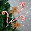 Northlight 28" Gingerbread and Candy Cane Swirls Christmas Spray