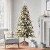 6.5' Pre-Lit Indexed Flocked Glittered Balsam Fir Artificial Christmas Tree Clear Lights - Wondershop™