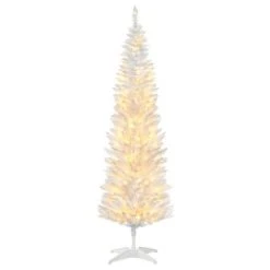 HOMCOM 5' Tall Pre-Lit Slim Noble Fir Artificial Christmas Tree with Realistic Branches, 110 Warm White LED Lights and 294 Tips 11 HOMCOM 5' Tall Pre-Lit Slim Noble Fir Artificial Christmas Tree with Realistic Branches, 110 Warm White LED Lights and 294 Tips -Outlet Xmas Decor Tree Store GUEST 8b39d8e9 b8fb 4e6c 9734 03262b6a3060