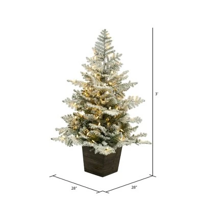 Vickerman Artificial Potted Snowy Rosemary Pine Christmas Tree 4 Vickerman Artificial Potted Snowy Rosemary Pine Christmas Tree - Image 2