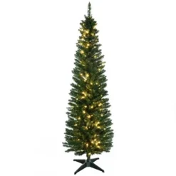 HOMCOM 6ft Tall Pre-Lit Slim Noble Fir Artificial Christmas Tree with Realistic Branches, 200 Warm White LED Lights and 390 Tips 11 HOMCOM 6ft Tall Pre-Lit Slim Noble Fir Artificial Christmas Tree with Realistic Branches, 200 Warm White LED Lights and 390 Tips -Outlet Xmas Decor Tree Store GUEST 8c3ea8b9 1574 4092 bfff 1f6db81d29a1