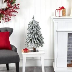 2ft Nearly Natural Pre-Lit Flocked Grand Alpine Artificial Christmas Tree Clear Lights -Outlet Xmas Decor Tree Store GUEST 8ccfda91 f8d1 4ab3 b453 af3189d280b1