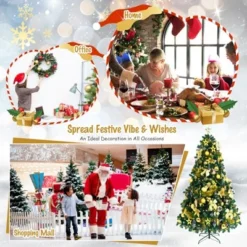 Tangkula Lush Artificial Christmas Tree 7.5ft Pre-Lit Xmas Hinged Tree W/ 250 Replaceable LED Lights -Outlet Xmas Decor Tree Store GUEST 8d189495 5db5 4436 9081 bdad3ff7d174