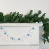 Northlight 9' Blue and White Plush Snowball Christmas Garland