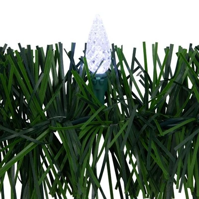 Northlight 18' x 3" Pre-Lit Pine Artificial Christmas Garland, Pure White LED Faceted Lights 6 Northlight 18' x 3" Pre-Lit Pine Artificial Christmas Garland, Pure White LED Faceted Lights - Image 4