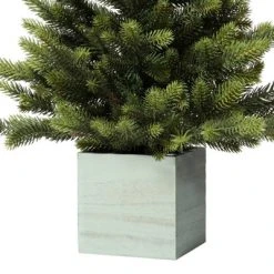 Haute Decor Haute Décor 30" Unlit Fraser Fir Artificial Christmas Tree in Wood Pot