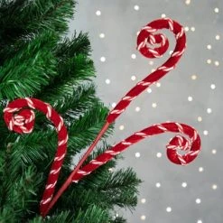 Northlight 27" Red and White Candy Cane Curls Christmas Spray