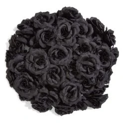 Bright Creations Juvale 50-Pack Artificial Black Roses, Stemless Silk Flowers for Wall Decorations, Wedding Receptions, Faux Bouquets, Spring Decor, 3 Inch -Outlet Xmas Decor Tree Store GUEST 8f8dbc5a 0056 4eef a263 b96f09b1df19