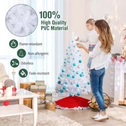 Tangkula 5ft White Artificial PVC Christmas Tree Festive Winter w/Stand -Outlet Xmas Decor Tree Store GUEST 8f9f3d62 4e45 4aae aa88 a3a855c10044