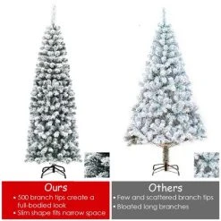 Tangkula Pencil Artificial Christmas Tree Snow Flocked Pencil Tree with Flexible Stand 16 Tangkula Pencil Artificial Christmas Tree Snow Flocked Pencil Tree with Flexible Stand -Outlet Xmas Decor Tree Store GUEST 8fa696a6 d23f 4c7a 99b3 27e5837dcee8