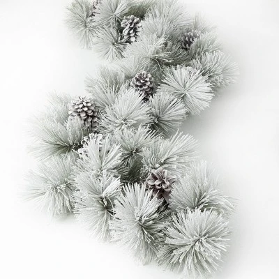 Sullivans 6' Flocked Pine & Cone Artificial Garland 72"L Green 8 Sullivans 6' Flocked Pine & Cone Artificial Garland 72"L Green - Image 6