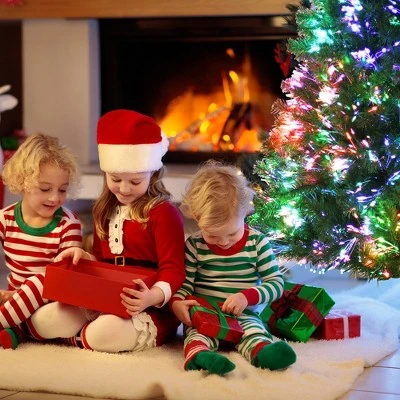 Costway 7ft Pre-lit Fiber Optic PVC Artificial Christmas Tree w/ 820 Branch Tips 11 Costway 7ft Pre-lit Fiber Optic PVC Artificial Christmas Tree w/ 820 Branch Tips - Image 9