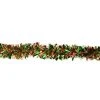 Northlight 12' x 4" Unlit Green/Red Wide Cut Tinsel Christmas Garland