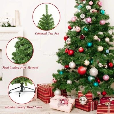 Costway 6Ft/7.5Ft/9Ft Unlit Hinged PVC Artificial Christmas Tree Premium Spruce Tree w/ 928 Tips/1346 Tips/2094 Tips 9 Costway 6Ft/7.5Ft/9Ft Unlit Hinged PVC Artificial Christmas Tree Premium Spruce Tree w/ 928 Tips/1346 Tips/2094 Tips - Image 7