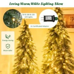 Costway Pre-Lit Christmas Tree Set of 3 Slim Artificial Lighted Xmas Decoration 3/4/5 FT -Outlet Xmas Decor Tree Store GUEST 92aeabcc 2d5a 479c b6ad 5833515e9601