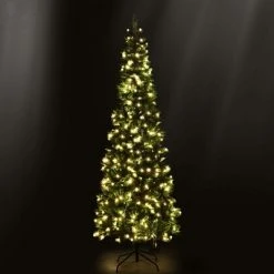 Costway 6.5ft Pre-Lit Hinged Pencil Christmas Tree 250 White Lights -Outlet Xmas Decor Tree Store GUEST 935fac8e f561 428f 9839 8e1ac7178260