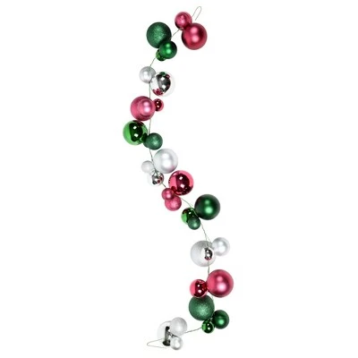 Vickerman 6' Christmas Assorted Ball Ornament Garland 5 Vickerman 6' Christmas Assorted Ball Ornament Garland - Image 3