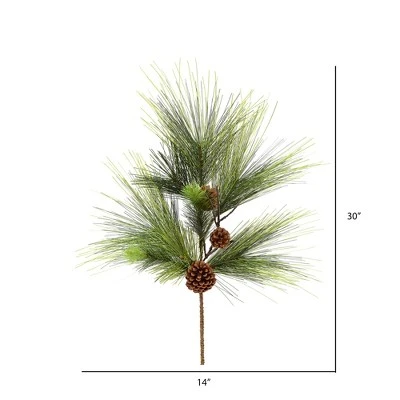 Vickerman 30" Boulder Pine Artificial Christmas Spray. Includes 2 sprays per pack. 3 Vickerman 30" Boulder Pine Artificial Christmas Spray. Includes 2 sprays per pack.