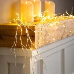 Plow & Hearth Indoor/Outdoor Birch Garland with 165 Micro LED Lights, 5'L -Outlet Xmas Decor Tree Store GUEST 94e21359 bb8b 439f ac80 b52a77c1ac08