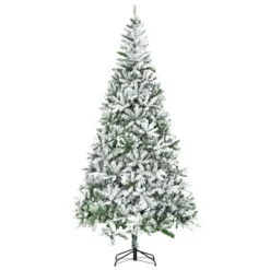 HOMCOM 9' Tall Unlit Snow Flocked Pine Artificial Christmas Tree with Realistic Branches, Green 9 HOMCOM 9' Tall Unlit Snow Flocked Pine Artificial Christmas Tree with Realistic Branches, Green -Outlet Xmas Decor Tree Store GUEST 951144f0 1a69 469b 92ec 1902bae500aa