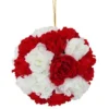 National Tree Company 12" Red and White Peony Hanging Ball -Outlet Xmas Decor Tree Store GUEST 951d094c f117 4550 90c0 66c7b9f9c0bc