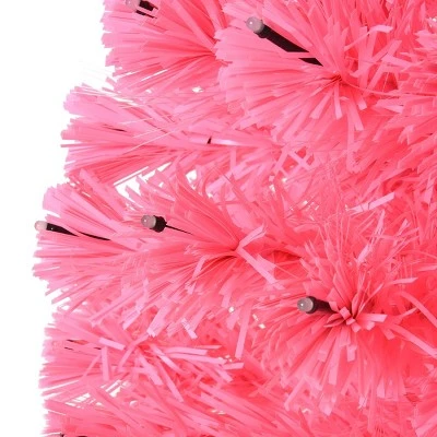 HOMCOM 35.5" Tall Pre-Lit Douglas Fir Artificial Christmas Tree with Realistic Branches, 90 Multi-Color LED Lights, Fiber Optics, and 90 Tips, Pink 8 HOMCOM 35.5" Tall Pre-Lit Douglas Fir Artificial Christmas Tree with Realistic Branches, 90 Multi-Color LED Lights, Fiber Optics, and 90 Tips, Pink - Image 6