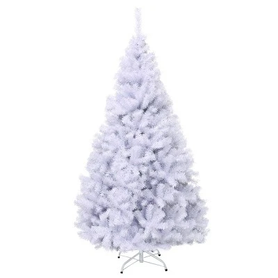 Tangkula 7.5ft White Christmas Pine Tree Hinged Artificial Decoration w/ 1346 Tips & Metal Stand 3 Tangkula 7.5ft White Christmas Pine Tree Hinged Artificial Decoration w/ 1346 Tips & Metal Stand
