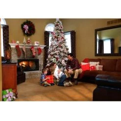 Home Heritage Snowdrift Spruce 7.5 Foot Snow Frosted Artificial Pre-Lit Christmas Tree with White Clear Lights -Outlet Xmas Decor Tree Store GUEST 9632d2a0 9997 4d06 bace 5eff30f0ec81