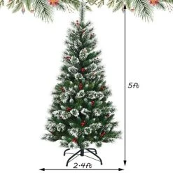 Tangkula Unlit Snow Flocked Artificial Christmas Tree Hinged Pine Decoration Tree -Outlet Xmas Decor Tree Store GUEST 964c1608 d0ea 4a27 8b17 8a7455e4ca36